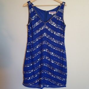 Hailey Logan by Adriana Papell Blue Sequin dress